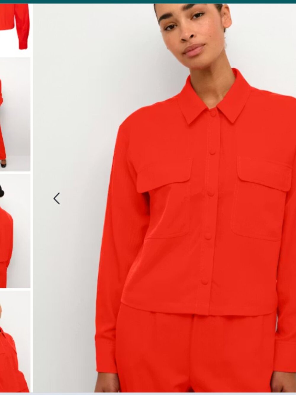 KAFFE KAlogan Shirt Fiery Red Office Business Square Cut